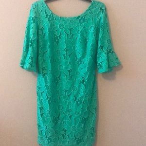 Sandra Darren green floral dress